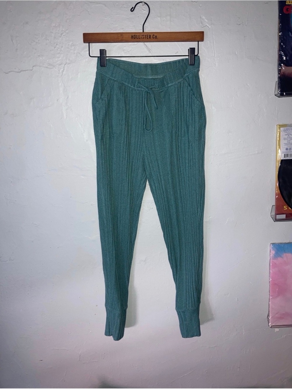 Gilly Hicks Teal Ribbed Knit Jogger Pants